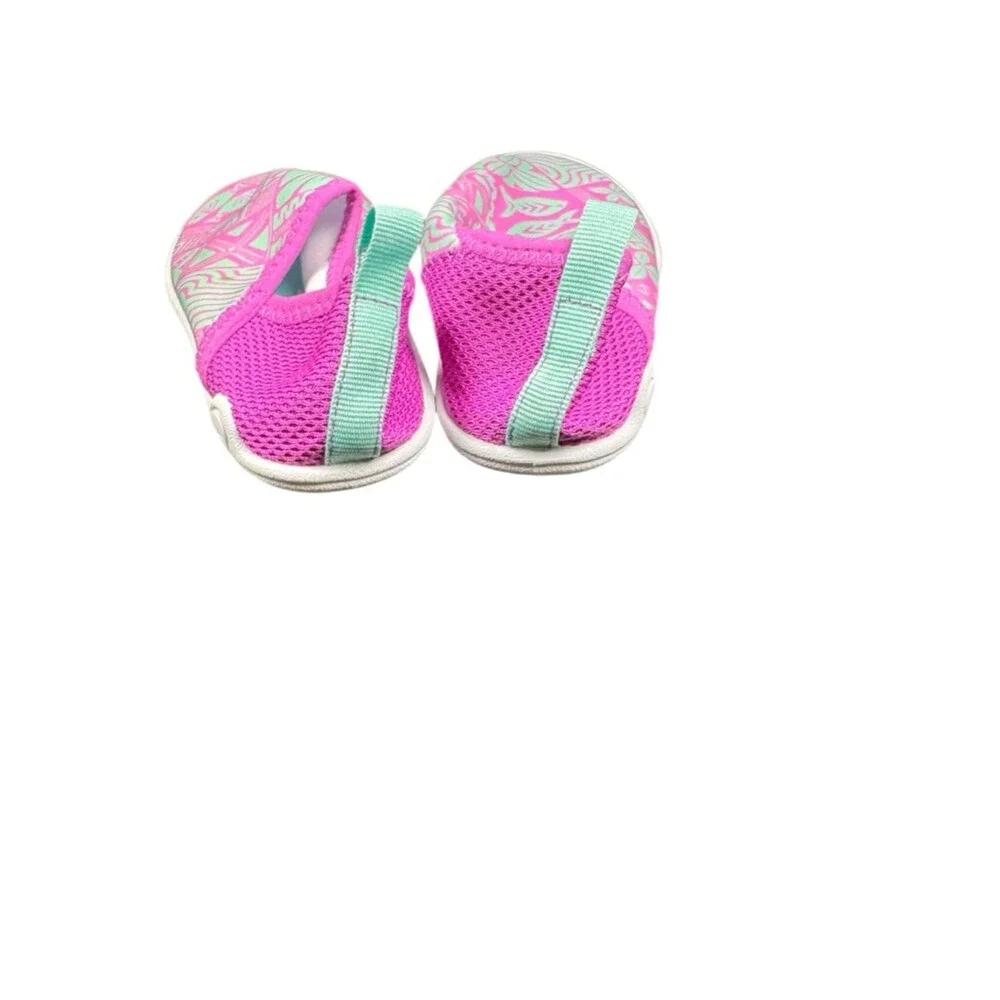 Speedo Kids Girls Water Shoes Pink Green Tropical Slip On Beach Pool Size 9/0